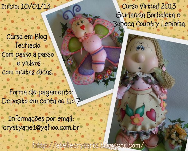 Curso Virtual Boneca Leninha e Borboleta Country